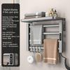 90° faltbarer elektrischer Handtuchhalter intelligenter Heiz-Trockenständer Badezimmer Aluminiumlegierung Handtuchaufbewahrungsständer