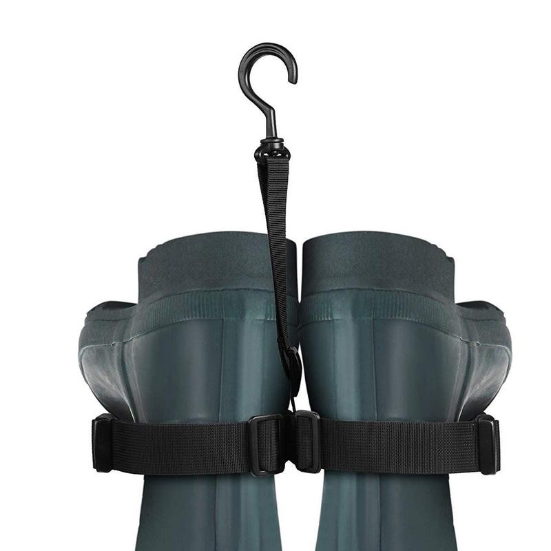 Verstellbares Angelwathose-Stiefel-Aufhängegestell Schuh-Trockenhalter Riemen mit 360-Grad-Drehhaken für Jagdwathosen