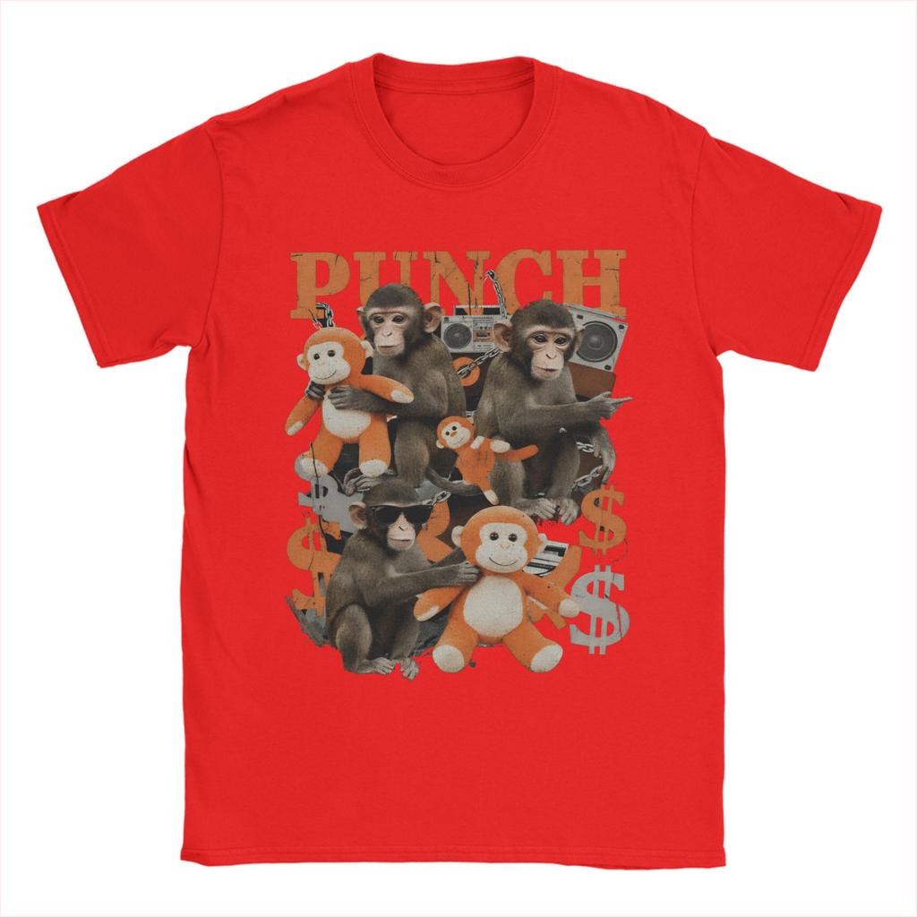 Cute Monkey Punch team punch Tee Shirt for Men Women New Arrival T Shirts 100 Cotton Clothing