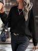 2024 Women's Solid Color Round Neck Loose Long Sleeve Autumn/Winter Hoodie