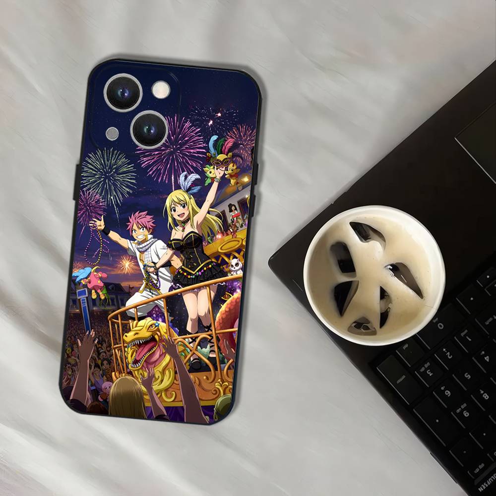 Fairy Tail Natsu Dragneel Phone Case For iPhone 17,16,15,14,13,12,11,Pro,XS,Max,XR,Plus,E,SE4,Mini Black Soft Cover