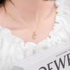 S925 sterling silver stud earrings necklace ring set with natural crystal stone brushed craftsmanship light luxury section high-rise jewelry set