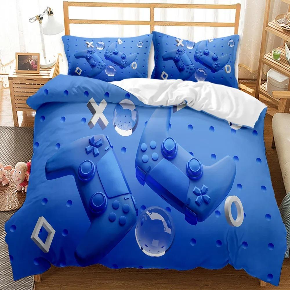 Gaming-Bettwäsche-Set, Gamer-Zimmer-Dekor, Gamer-Bettbezug, Jungen, Mädchen, Kinder, Teenager, Videospiele, Twin Queen King, Polyester-Bettbezug