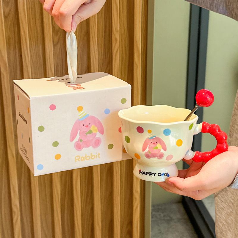 Birthday Gift for Girls, Milk Fufu, Special Beautiful Cup, Ceramic Mug, Couple Girlfriend Souvenir