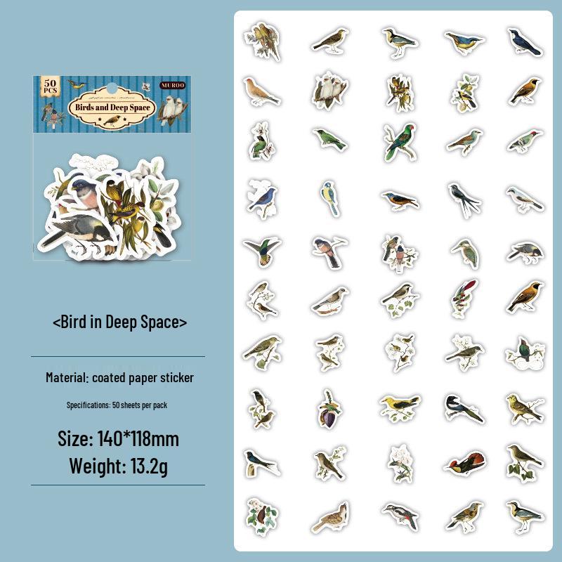 Mu Ran Awakening Series Coated Self-Adhesive Decorative Sticker Pack - 50 Large Sheets