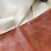 Vintage Solid Color Women  Shoulder Sling Bag High-Capacity Simple Wide Strap Bucket Crossbody Bag