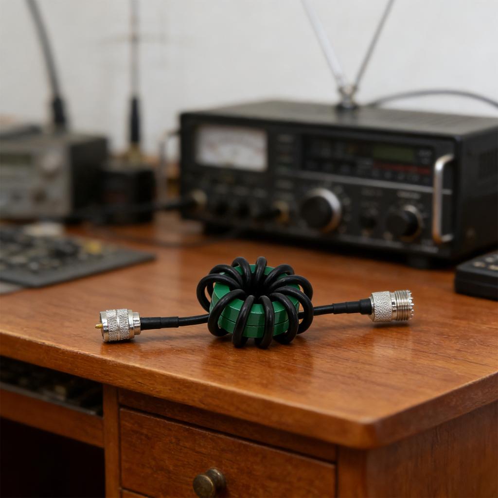 1.8-30 MHz Short Wave Choke Magnetic Ring 200W Shortwave Choke Coil for High Frequency Radio and RF Testing