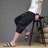 2024 Brand Linen Pants For Men Baggy Large Pocket Cropped Oversize Trousers Loose Harem Casual Pants Male