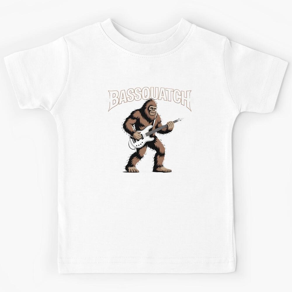 Bassquatch Bass Guitar – Legendary Bigfoot Bass Player Kids T-Shirt 130