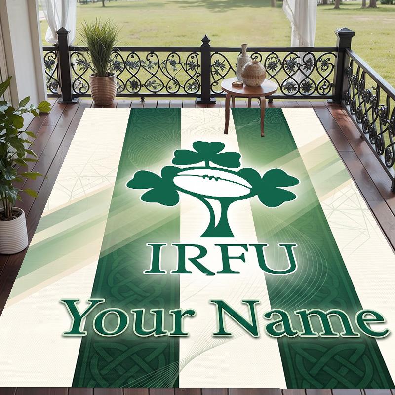 Custom Text Printed Rug Ireland Rugby Non Slip Floor Carpet For Home Room Decor