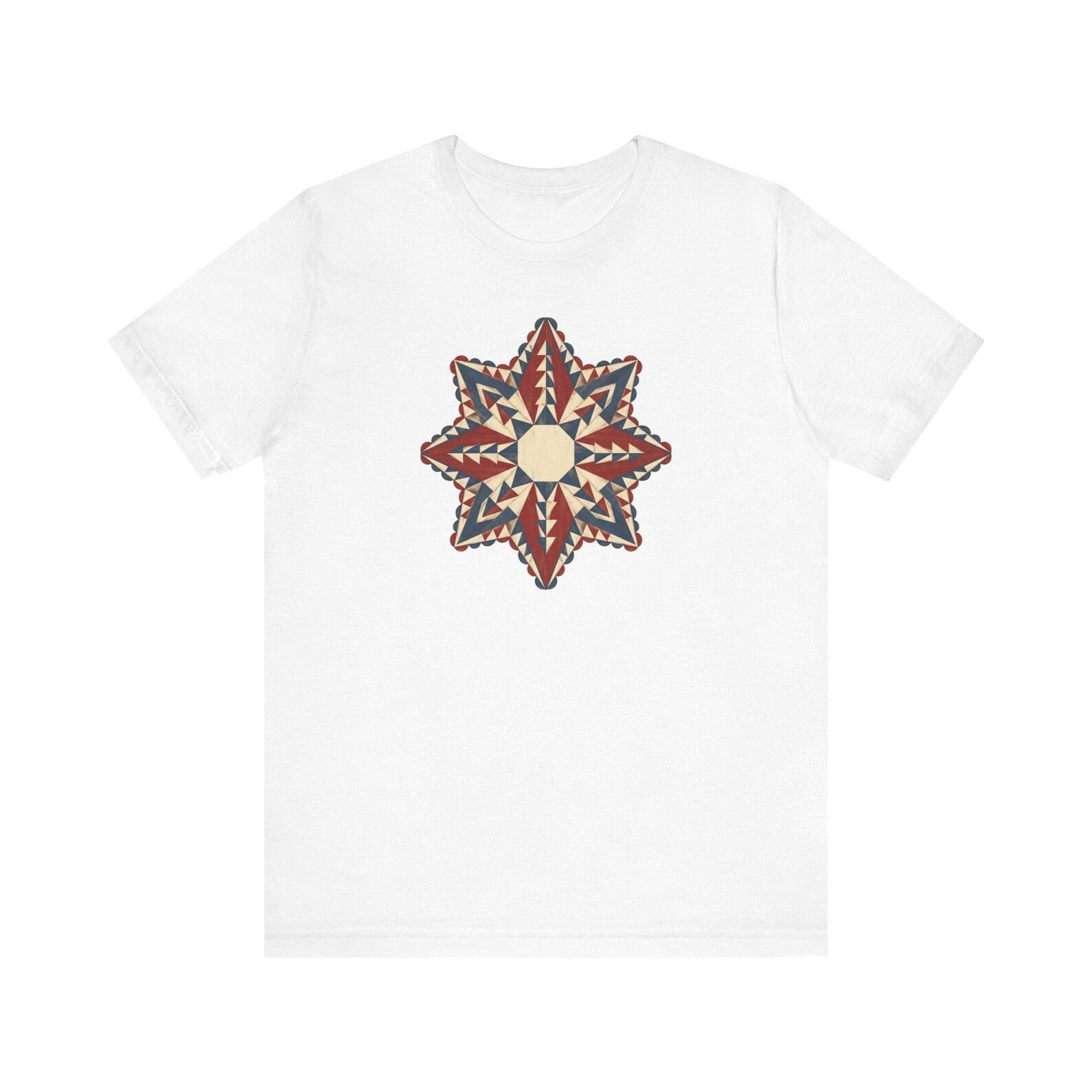 Southwestern Star Mandala Tee | Aztec Compass Geometric Boho Shirt 2XL