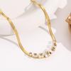 Elegant 18K Plated Titanium Steel Cross Necklace for Women - Light Luxury Clavicle Chain That Resists Fading