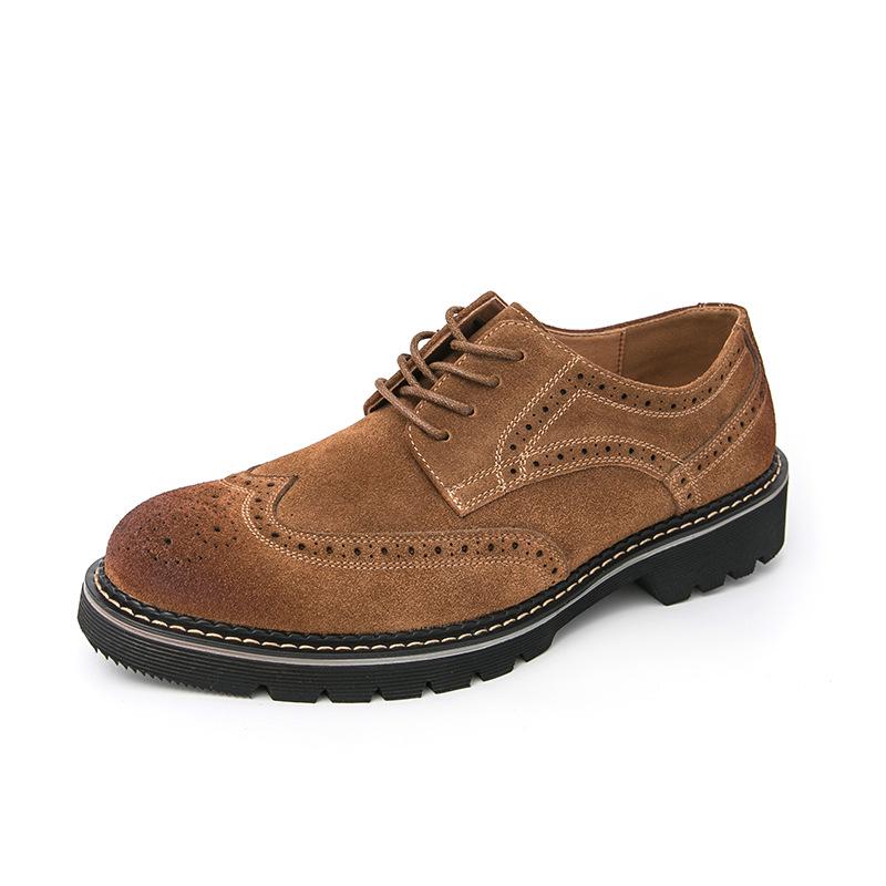 Men s Retro Brogue Leather Shoes - Large Size British Style Business Casual 45