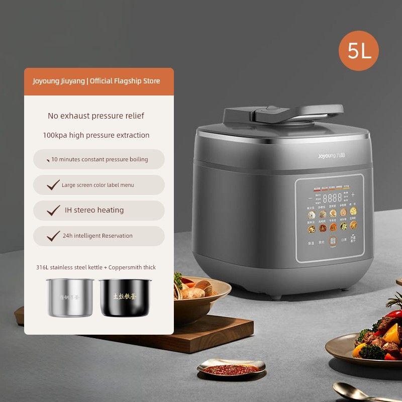 

Pressure Cooker For Home Double-Liner Pressure Cooker 5 Liters Multifunctional Rice Cookers Automatic Intelligent 6-Person New Cooking Machine COCONUT ASH