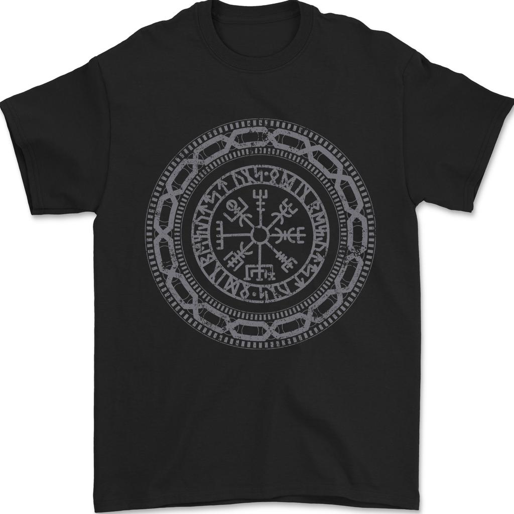 Viking Symbol Vegvisir Grey Gym Mens T-Shirt 100% Cotton