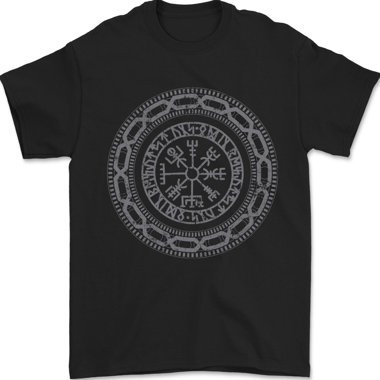 Viking Symbol Vegvisir Grey Gym Mens T-Shirt 100% Cotton XL
