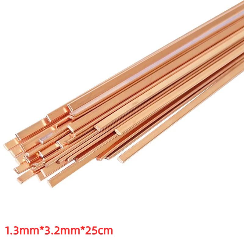 Phosphor Copper Welding Rods Flat Copper Electrode Welder Wire Self Fluxing Tube Brazing Soldering Stick For Mechanical Repair