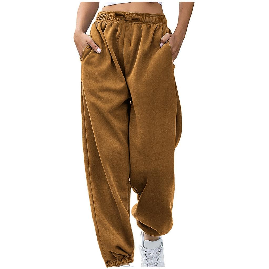 Women's Casual Pants High-waisted Belted Jogging Pants With Pockets