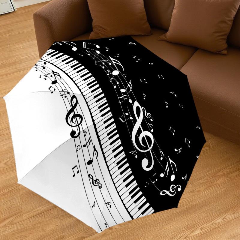 1PC piano music Umbrella-8-Rib Reinforced, Automatic Open, Lightweight & Durable, Cute Fashion Accessory for Outdoor-W185
