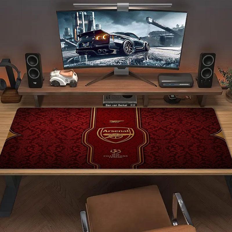 Arsenal F Großes Mauspad Große Gaming-Tischunterlage Rutschfest für Laptop Tablet Großes Mauspad XXL Matte Mini-PC-Spielmatte Mit verriegeltem Rand