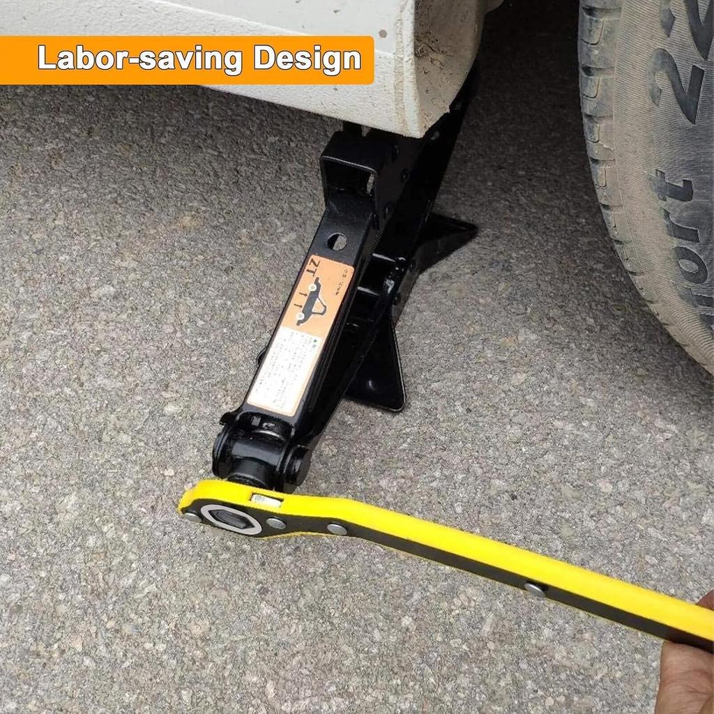 Pantograph Jack Labor Saver Lever Ratchet Type Labor Saving Handle Wrench, Mini Car Attachment