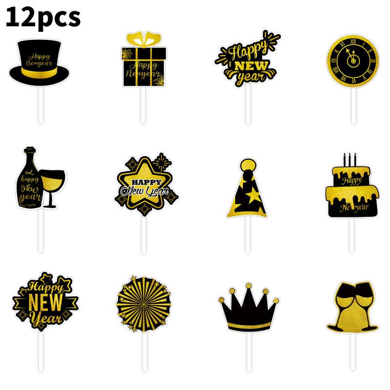 Glass Hat Wine Pattern Cake Toppers Festival Paper Flags Inserts Decor Party