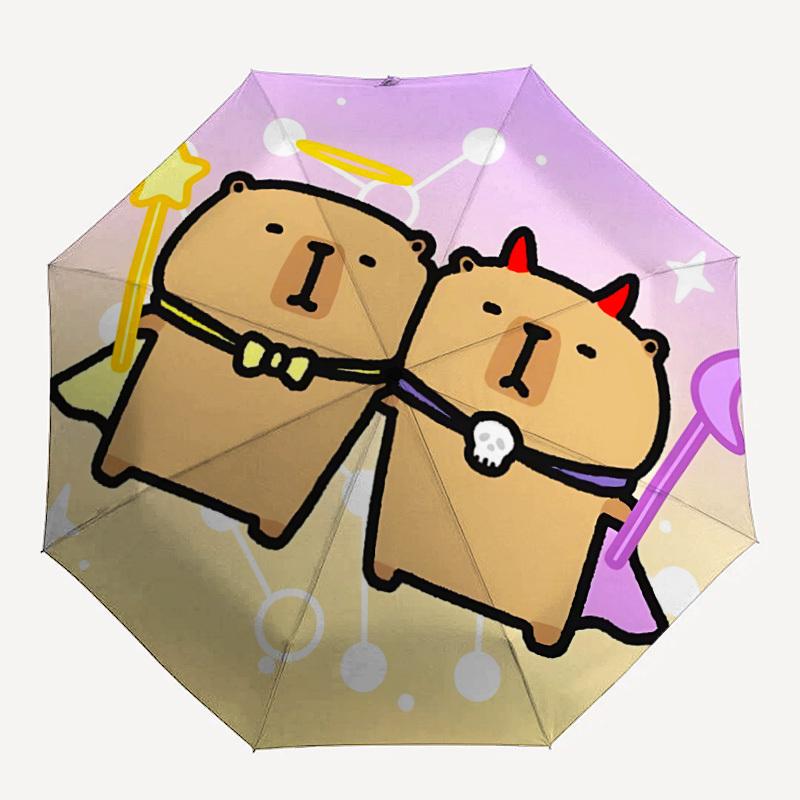 1PC Gemini Capybara Folding Umbrella with 8 Frames, Automatic Open, Durable Frame, Quality Craftsmanship yy250912153