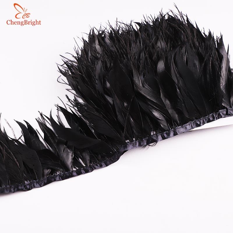 Feather New 50CM White Natural Goose Feather Ostrich Feather Ribbon Mix Ribbon Feathers Trim Fringe Clothing Sewing Decoration