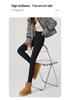 Women's Black Fleece-Lined Thermal Leggings: Warm, High-Waisted, Slim-Fit, Versatile, Thick, Trendy for Autumn/Winter