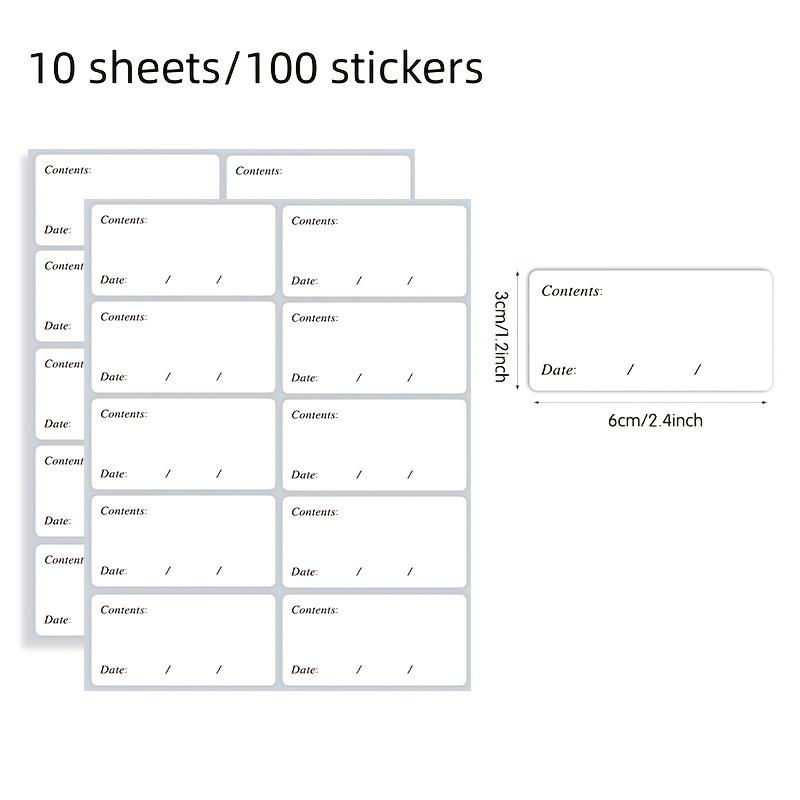 

100pcs Waterproof Removable Freezer Labels No Residue White Sticky Notes for Kitchen Organization Jars Pantry Storage Sticker