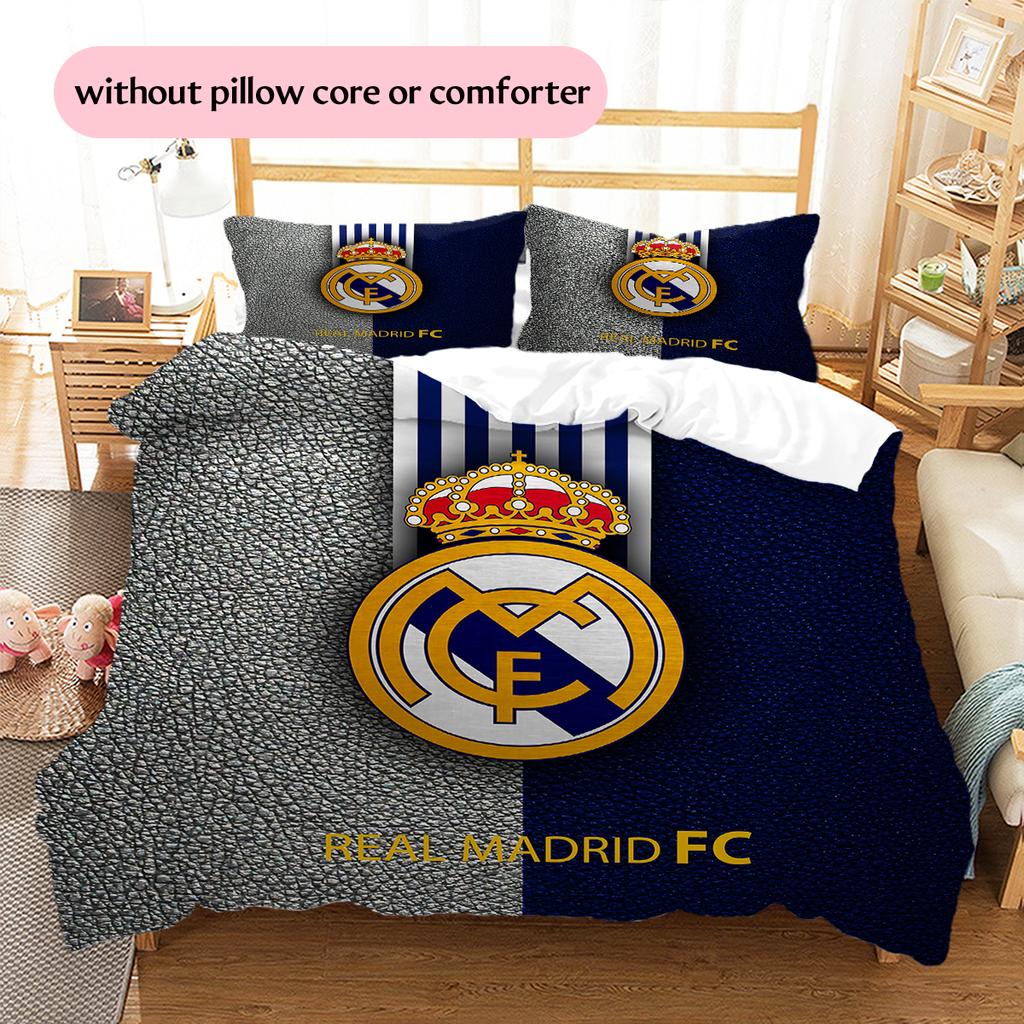 Madrid teamlogo Patroon Beddengoed Huisdecoratie Verjaardagscadeau (1 dekbedovertrek + 2 kussenslopen, zonder binnenkussen)