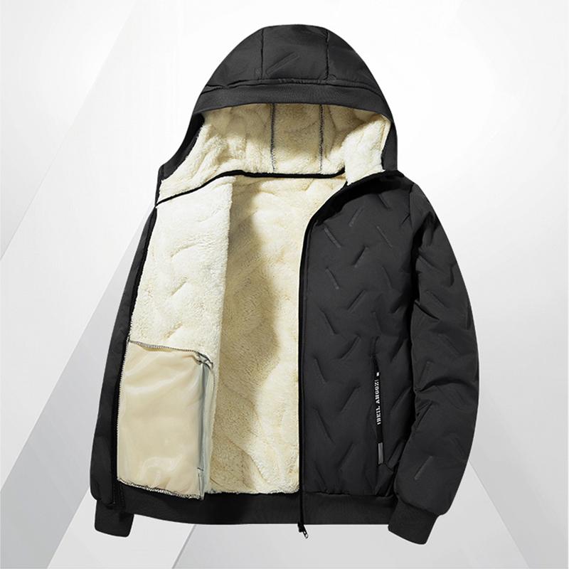 Men's Fleece Cotton Jacket Windproof Waterproof Stand Collar Coat Faionable Urban Sle Long Sve Coat Jacket