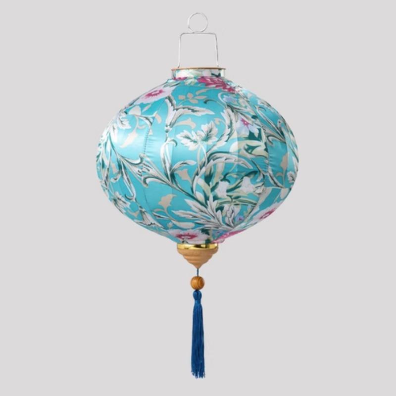 12 Inch Flower Printed Hanging Cloth Lantern Chinese Spring Festival Home Bedroom Decor Wedding Party Outdoor Lantern Ornaments