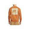 Nike Logo Print Crew Neck Sweatshirt Men Tops Orange DO2972-213