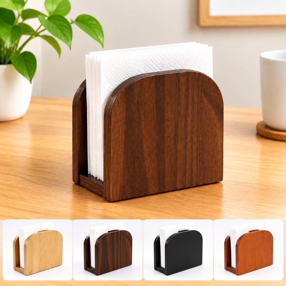 Non-slip Bottom Wooden Tissue Holders Desktop Tissue Box Decoration Napkin Holder  Hotel