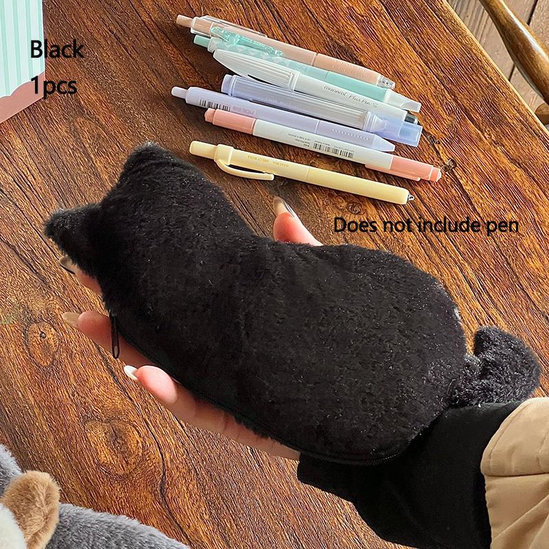 

1pcs Cat-Shaped Pencil Case Soft to the touch Adorably cute and lightweight Generous capacity for organizing stationery