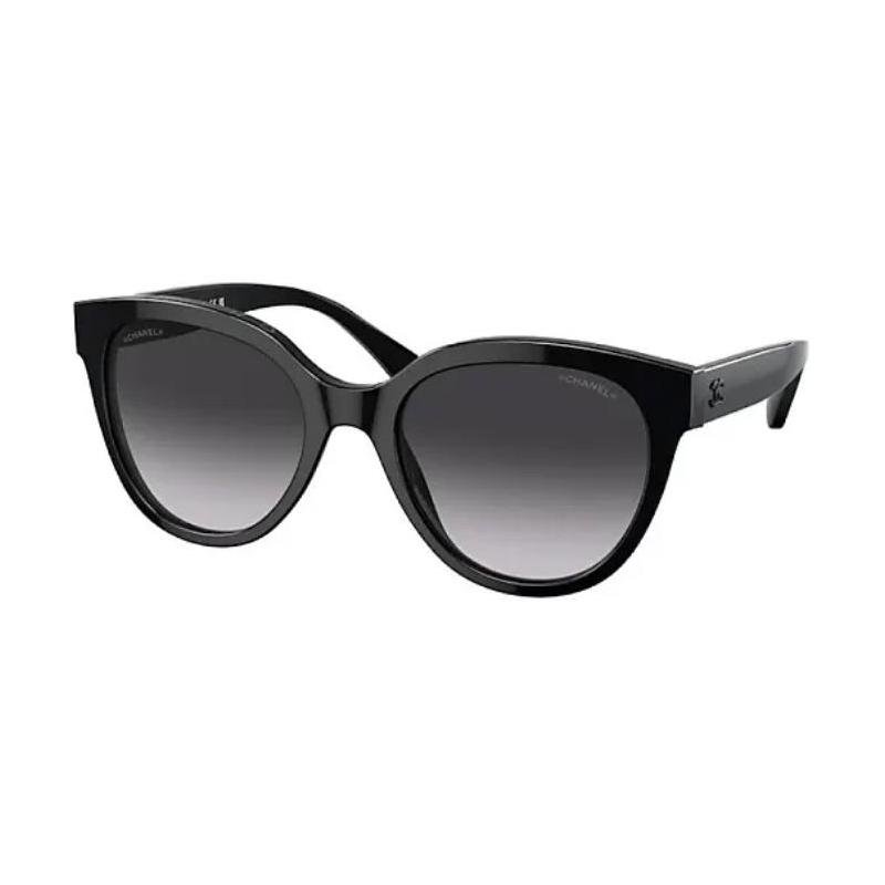 Chanel Dekoracja literowa rama acetatowa okulary przeciwsłoneczne motyl damskie czarne