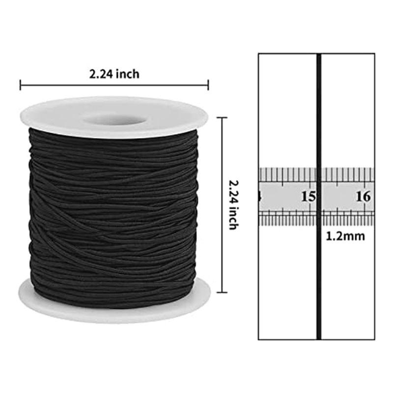 AEE2-Elastic String Black Total 109 Yards For Bracelets Making For Jewelry Making, Necklaces, Beading