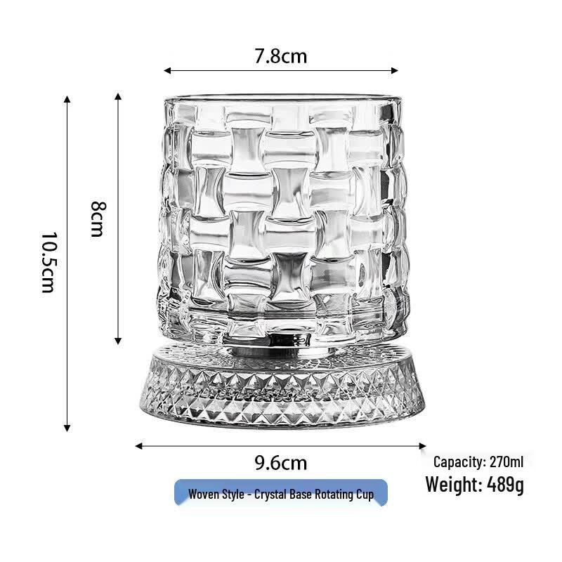 Yiceng Woven Style Rotating Whiskey Glasses (Set of 2)