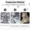 5D DIY Pearl Diamond Painting Kit White Tiger Full Drill Embroidery Mosaic Art Home Wall Decor Gift