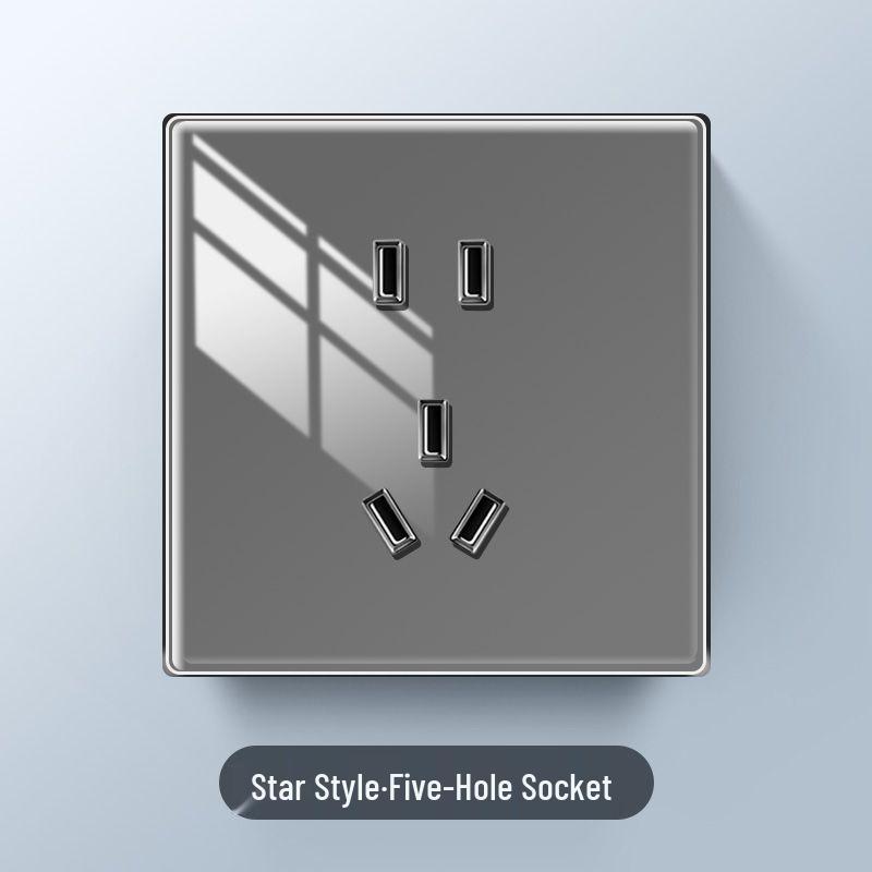 Star Series Glossy 86 Type Dual-Control Switch Socket Set