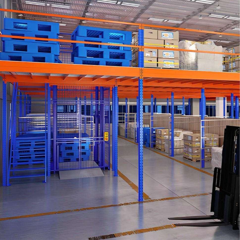Lianyi Heavy-Duty Steel Two-Story Mezzanine Racking with Removable Partition