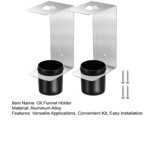 Kit Porta Imbuti per Olio 2 Pezzi Organizer per Imbuti Include Staffe in Lega di Alluminio Tazze Rimovibili Rastrelliera Porta Imbuti per Garage Officina Rimorchio Automobilistico