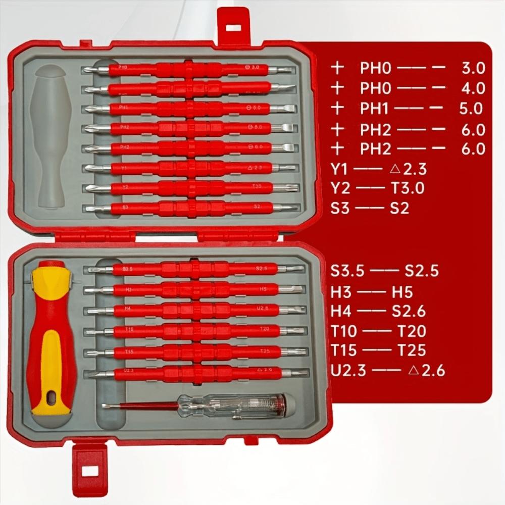 29-in-1 Precision Screwdriver Set with Ergonomic Non-Slip Handles, Magnetic Bits, and Sturdy Case - Ideal for Home Improvement and Daily Use