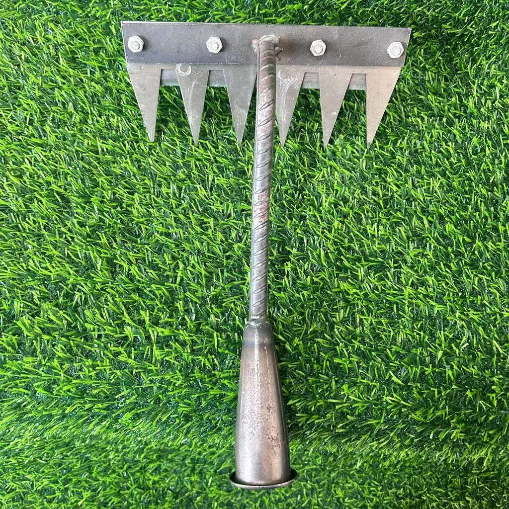 Multifunctional Farm Tools: Iron Rake & Weeding Hoe for Tilling, Loosening Soil, and Raking Grass