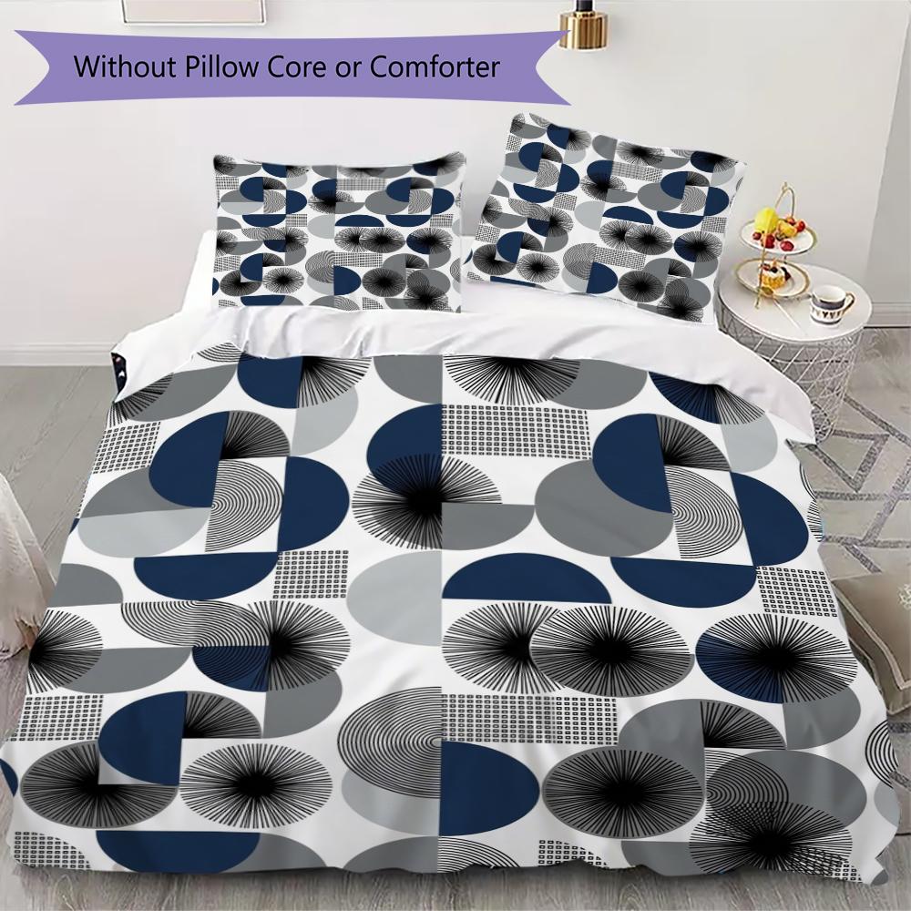 Simple Geometry Pattern Bedding uilt Set uilt Cover Pillowcase Home Decoration Birthday Gift (1 * duvet cover + 2 * pillowcase without core)19