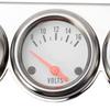 Triple Gauge Kit, 3 In 1 Car Oil Volt Water Gauge, Chrome Housing, White Face, Red Needles, 51Mm Size, 100-280F Water Temp, 8-16V Volts, 0-100Psi Oil