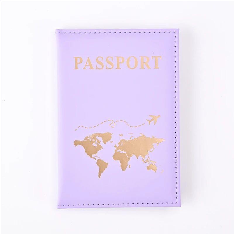 Leather passport holder Business travel document bag Passport cover Men's and women's passport carrying bag PU card holder