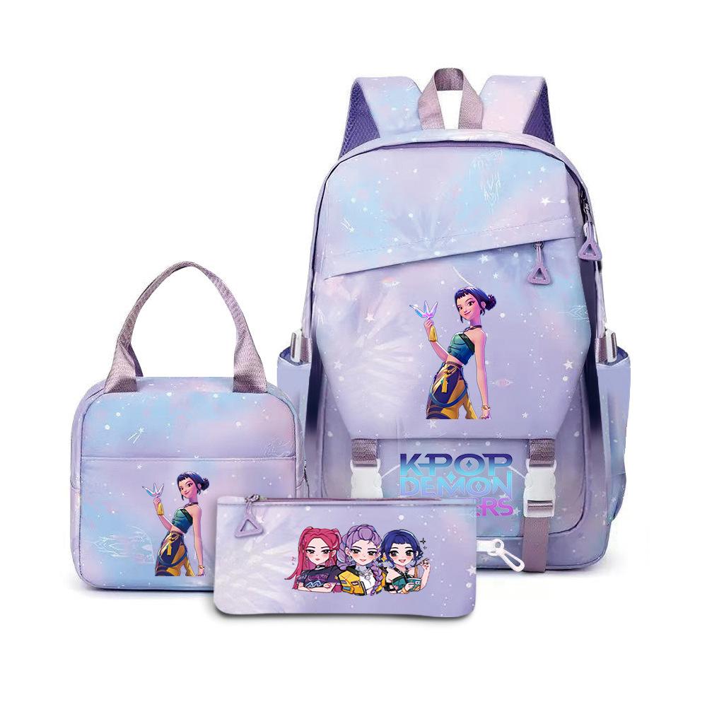 School Season Three-Piece Backpack Wind Academy Style High School Students Schoolbag Lightweight Backpack