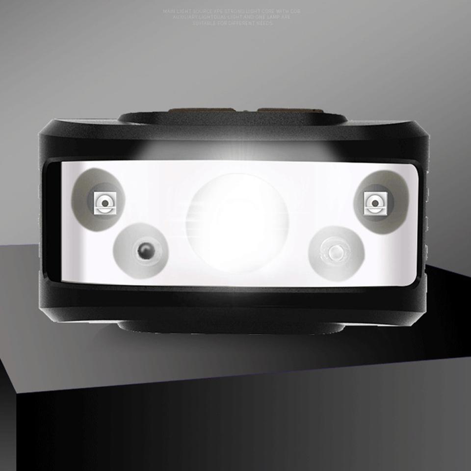 High Quality XP-G Q5 Sensor Led Headlamp Built in Battery Head Lamp Headlight Bulbs Light Waterproof White &amp; Red Emitting Color
